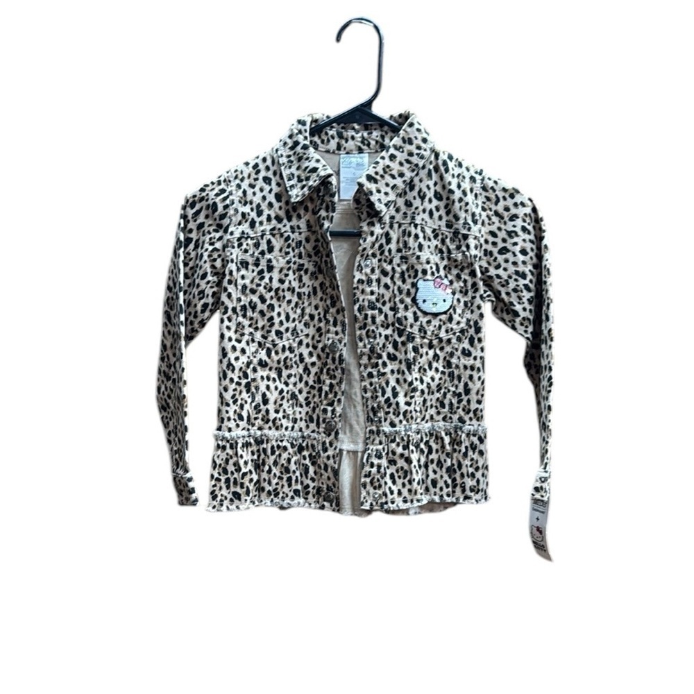 365 kids. Hello Kitty Brown and Black Jean Jacket with Trendy Design